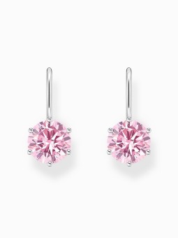 orecchini donna Thomas Sabo H2287-051-9 Silver dangle earrings w. pink cubic zirconia