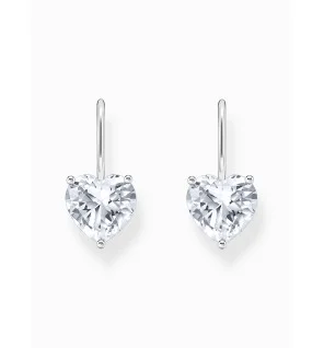 orecchini donna Thomas Sabo H2288-051-14 Silver dangle earrings w. white cubic zirconia heart