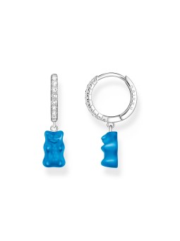 orecchini donna Thomas Sabo CR726-052-1 Silver single creole with blue gold bear ladies
