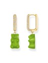 orecchini donna Thomas Sabo CR727-414-6 Gold-plated single hoop earrings w. red Goldbears in Midiversion