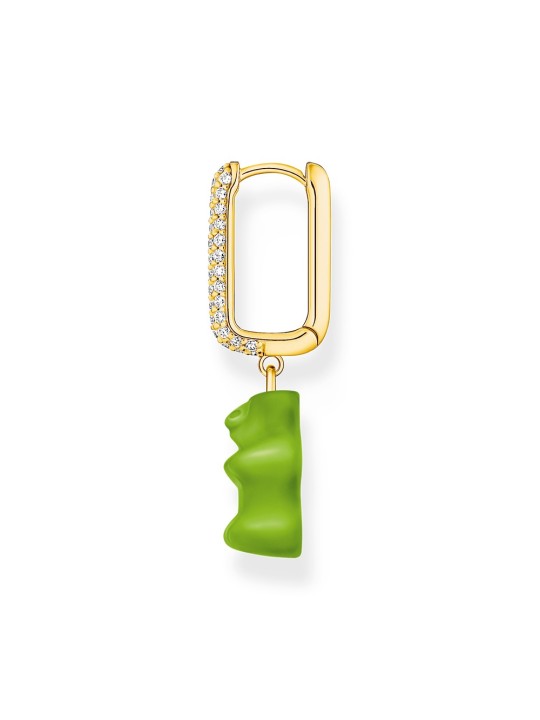 orecchini donna Thomas Sabo CR727-414-6 Gold-plated single hoop earrings w. red Goldbears in Midiversion
