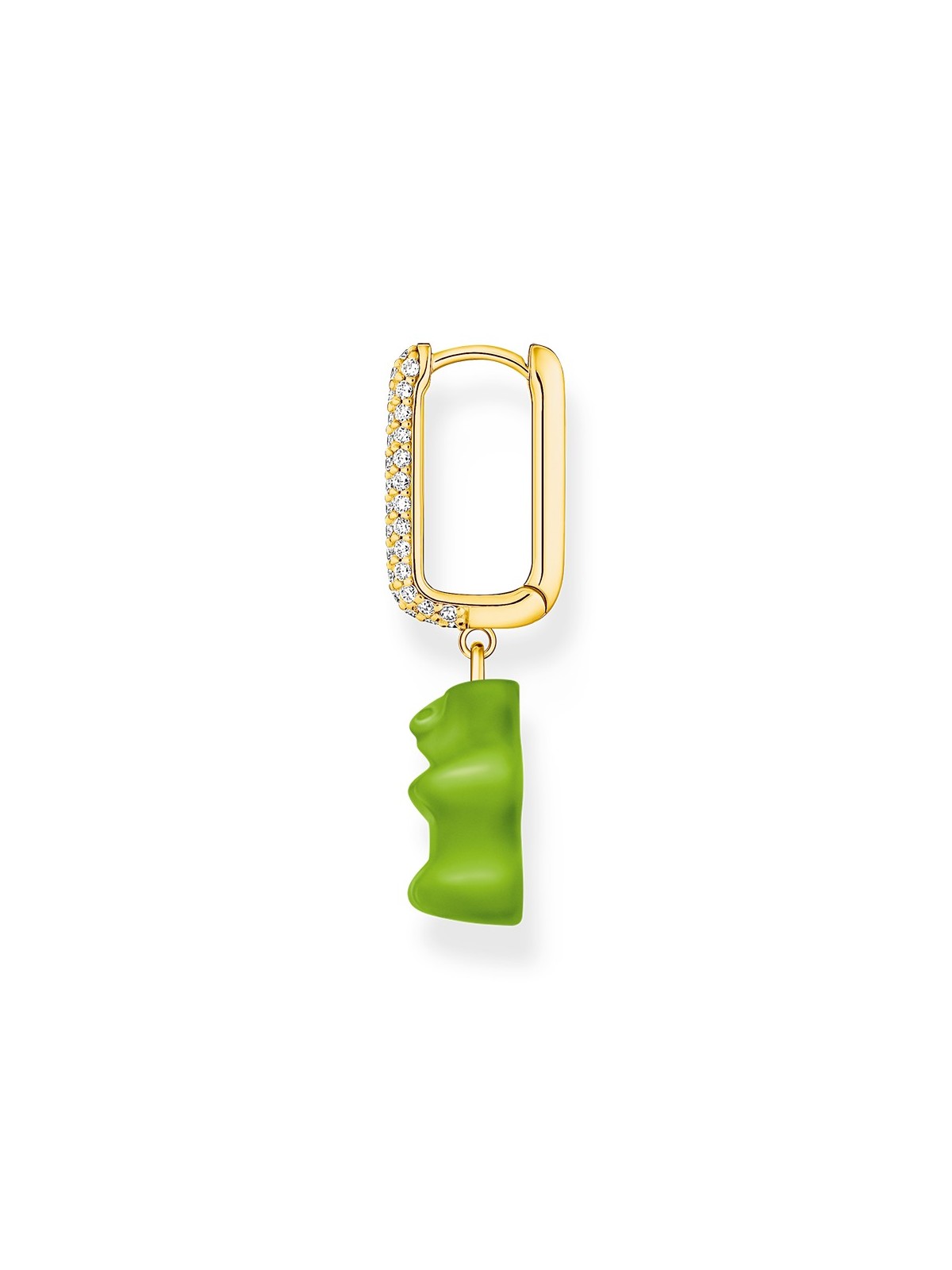 orecchini donna Thomas Sabo CR727-414-6 Gold-plated single hoop earrings w. red Goldbears in Midiversion