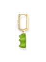 orecchini donna Thomas Sabo CR727-414-6 Gold-plated single hoop earrings w. red Goldbears in Midiversion