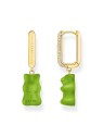 orecchini donna Thomas Sabo CR727-414-6 Gold-plated single hoop earrings w. red Goldbears in Midiversion