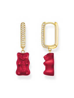 orecchini donna Thomas Sabo CR727-414-10 Gold-plated single creole with red gold bear in midi version Ladies
