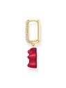 orecchini donna Thomas Sabo CR727-414-10 Gold-plated single creole with red gold bear in midi version Ladies