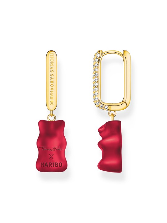 orecchini donna Thomas Sabo CR727-414-10 Gold-plated single creole with red gold bear in midi version Ladies