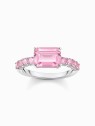 anello donna Thomas Sabo TR2451-051-9-54 Silver solitaire ring w. pink-coloured stones
