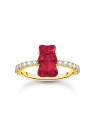 anello donna Thomas Sabo TR2459-414-10-54 Gold ring w. red Goldbears