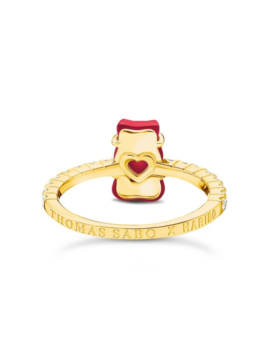 anello donna Thomas Sabo TR2459-414-10-54 Gold ring w. red Goldbears