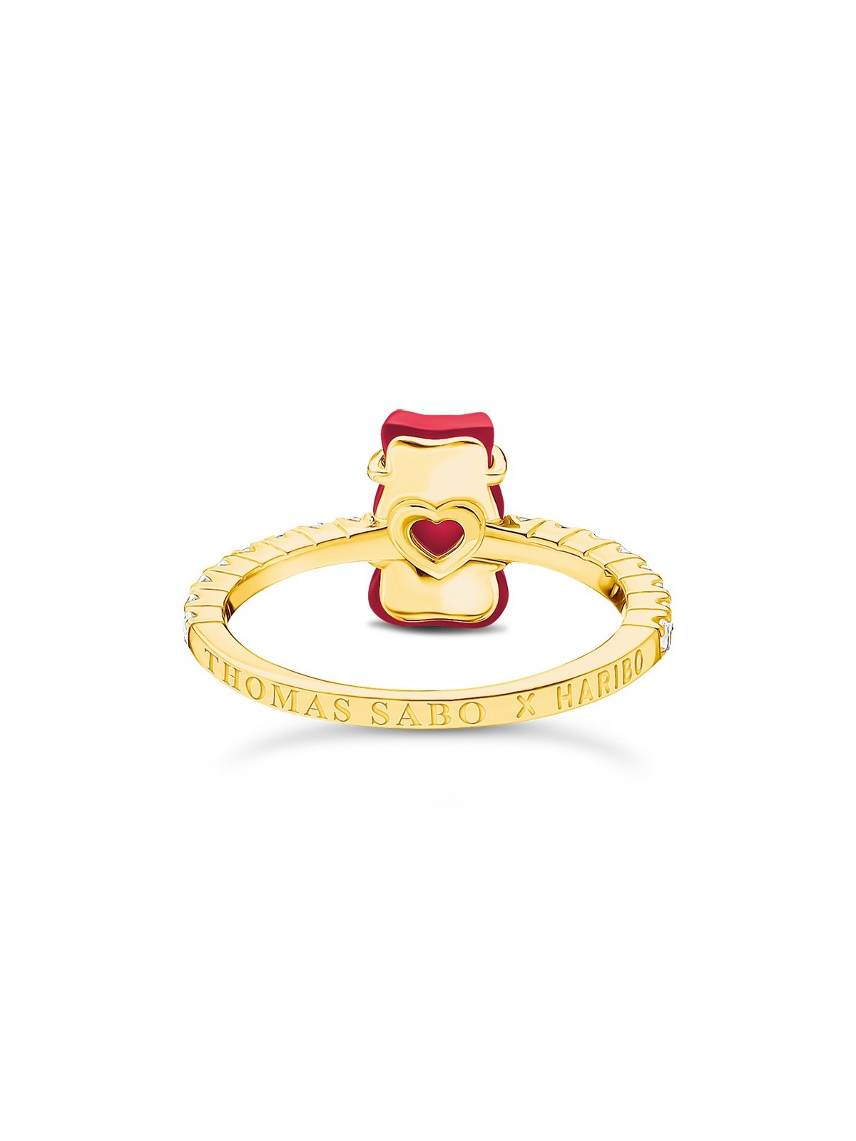 anello donna Thomas Sabo TR2459-414-10-54 Gold ring w. red Goldbears