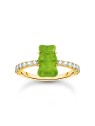 anello donna Thomas Sabo TR2459-414-6-54 Gold ring w. green Goldbears