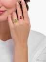 anello donna Thomas Sabo TR2459-414-6-54 Gold ring w. green Goldbears