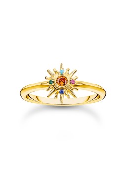 anello donna Thomas Sabo TR2458-488-7-54 VGold-plated ring w. sun and colourful stones