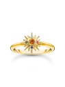 anello donna Thomas Sabo TR2458-488-7-54 VGold-plated ring w. sun and colourful stones