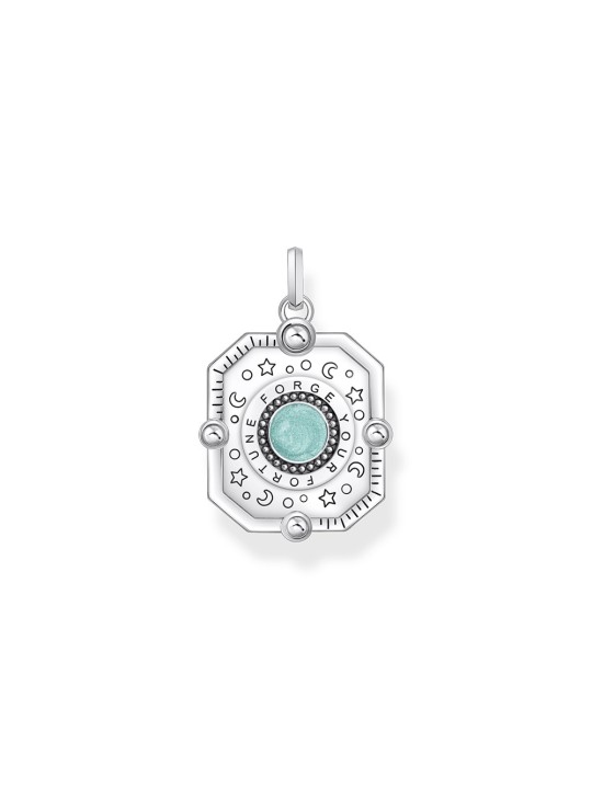 ciondolo Thomas Sabo PE961-340-7 Silver pendant Wheel of Karma + zirconia