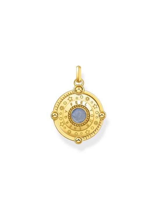 ciondolo Thomas Sabo PE960-471-1 Gold-plated chain pendant w. light blue enamel