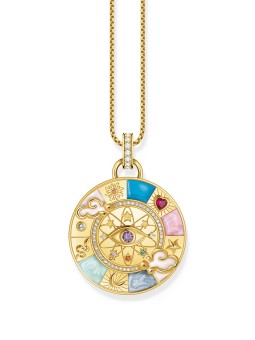 ciondolo Thomas Sabo PE962-471-7 Gold-plated chain pendant w. wheel of fortune