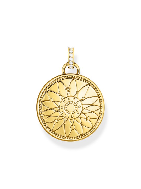 ciondolo Thomas Sabo PE962-471-7 Gold-plated chain pendant w. wheel of fortune