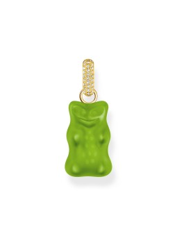 ciondolo Thomas Sabo PE967-414-6 Large gold-plated green Goldbears pendant w. stones
