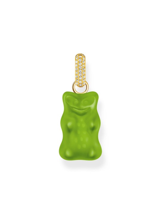 ciondolo Thomas Sabo PE967-414-6 Large gold-plated green Goldbears pendant w. stones