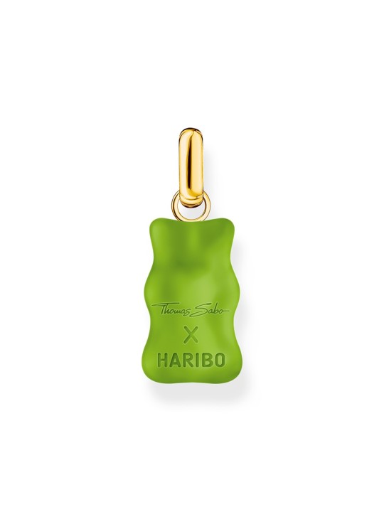 ciondolo Thomas Sabo PE967-414-6 Large gold-plated green Goldbears pendant w. stones