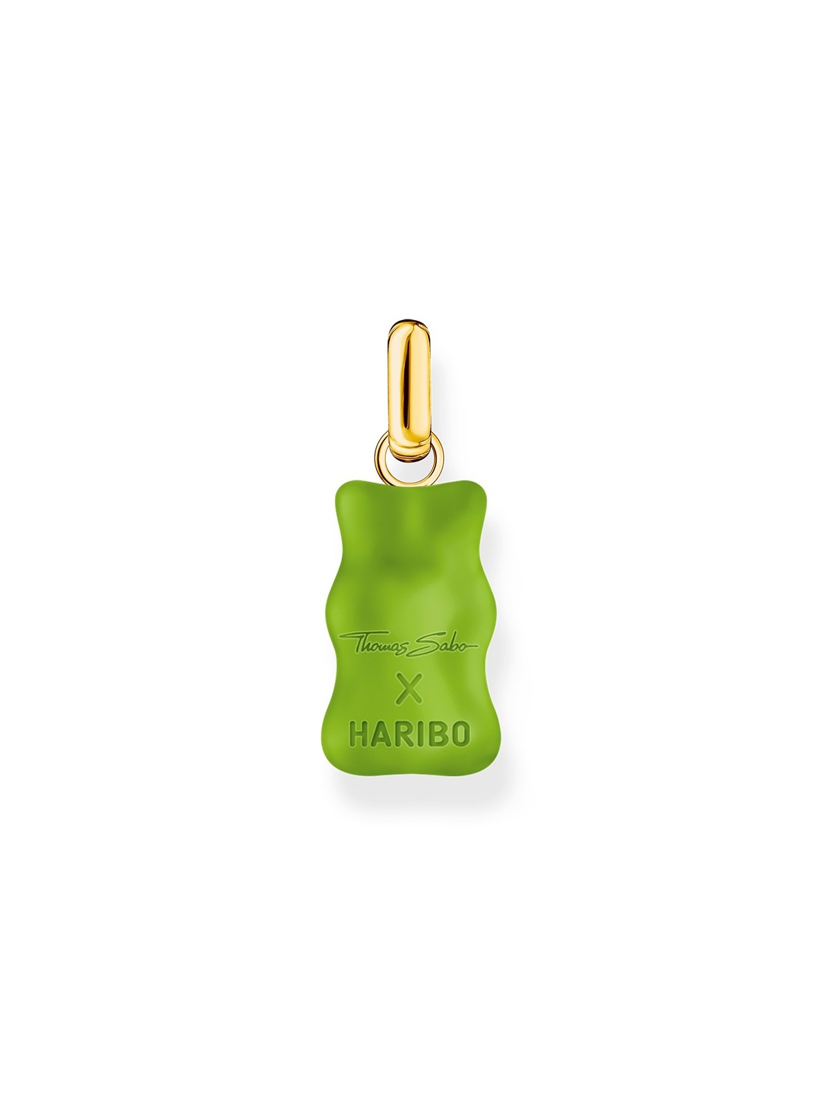 ciondolo Thomas Sabo PE967-414-6 Large gold-plated green Goldbears pendant w. stones