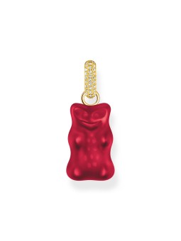 ciondolo Thomas Sabo PE967-414-10 Large gold-plated red Goldbears pendant w. stones
