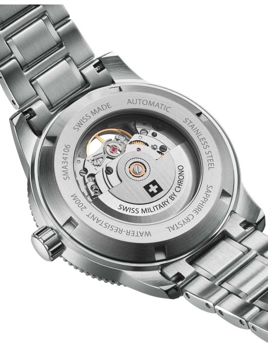 orologio uomo Swiss Military SMA34106.12 Mens Watch Automatic Open-Heart Diver 42mm 20ATM