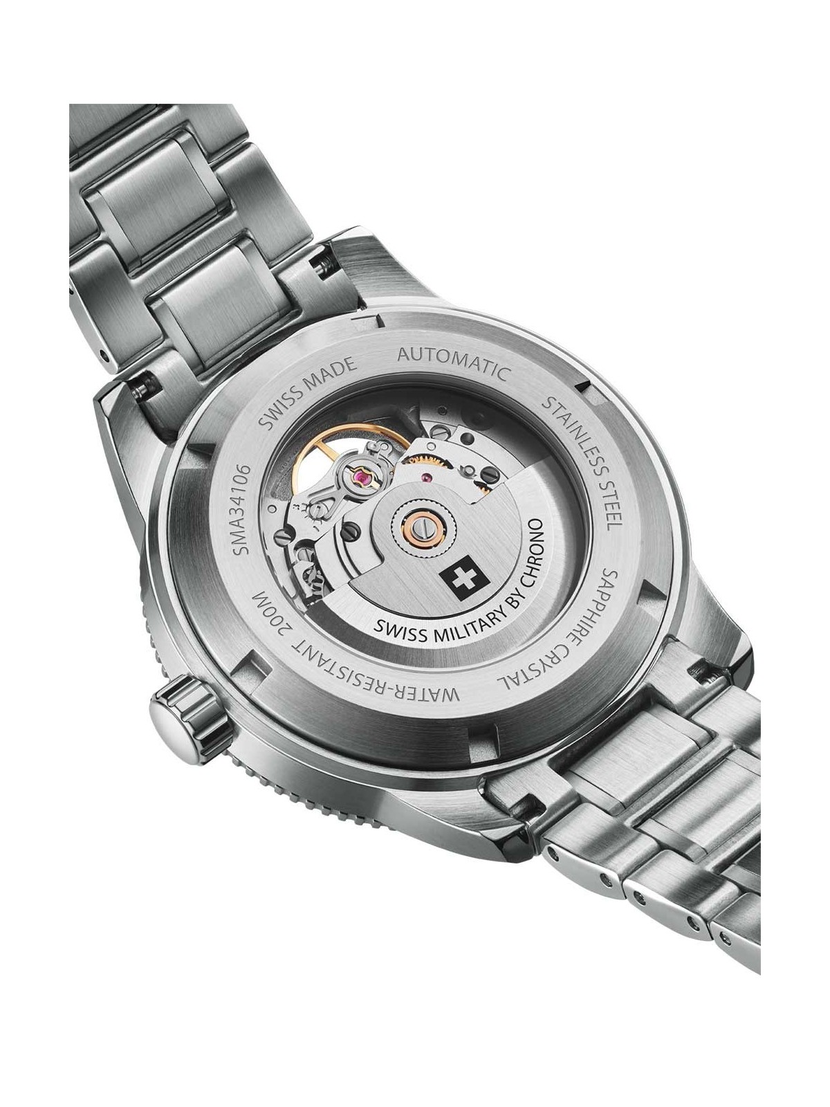 orologio uomo Swiss Military SMA34106.12 Mens Watch Automatic Open-Heart Diver 42mm 20ATM