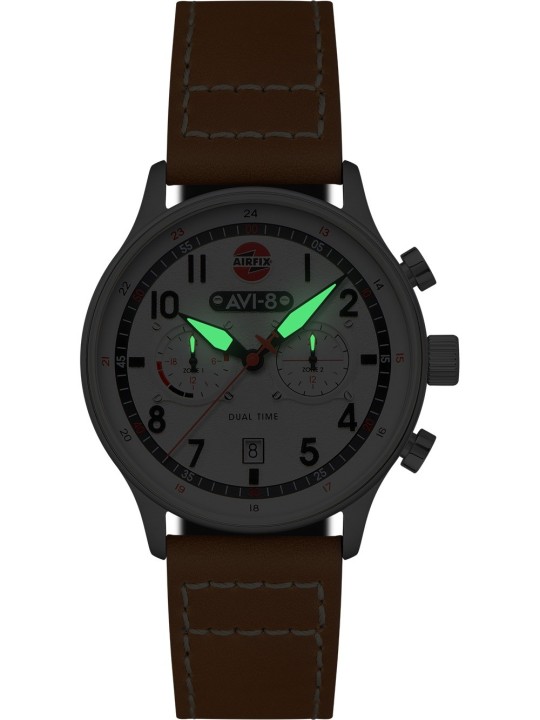 orologio uomo AVI-8 AV-4088-06 Mens Watch Hawker Hurricane Dual-Time Chronograph 43mm 5ATM