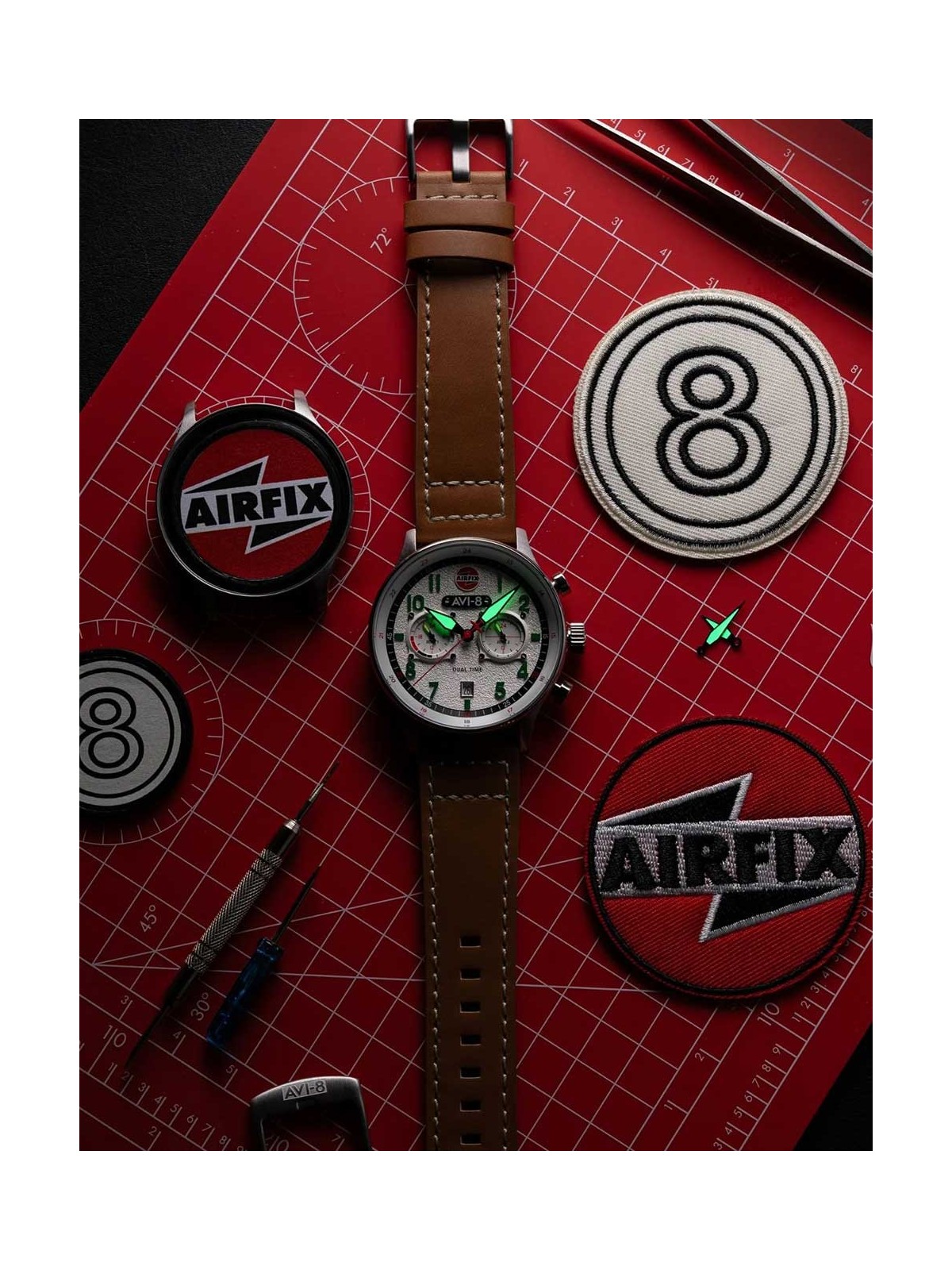 orologio uomo AVI-8 AV-4088-06 Mens Watch Hawker Hurricane Dual-Time Chronograph 43mm 5ATM