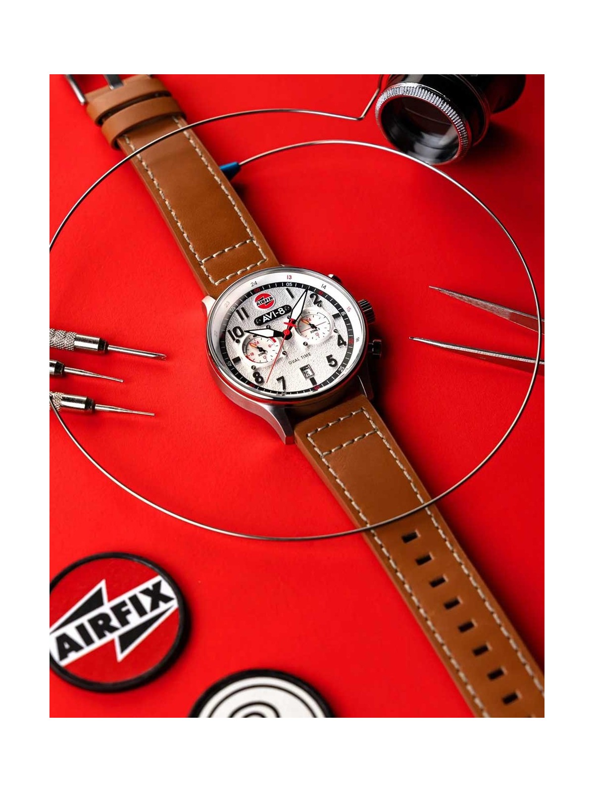 orologio uomo AVI-8 AV-4088-06 Mens Watch Hawker Hurricane Dual-Time Chronograph 43mm 5ATM