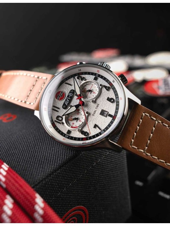 orologio uomo AVI-8 AV-4088-06 Mens Watch Hawker Hurricane Dual-Time Chronograph 43mm 5ATM