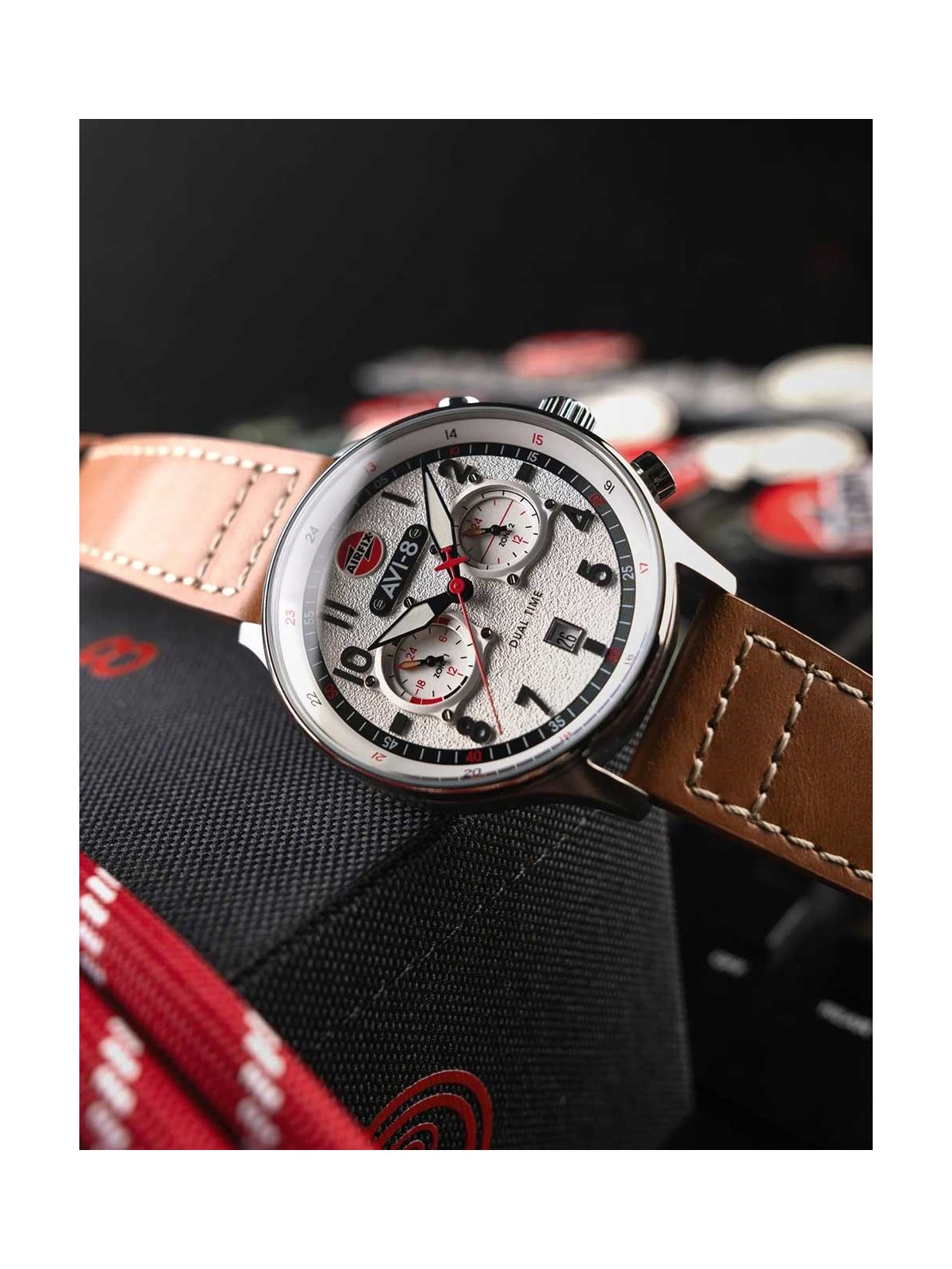 orologio uomo AVI-8 AV-4088-06 Mens Watch Hawker Hurricane Dual-Time Chronograph 43mm 5ATM