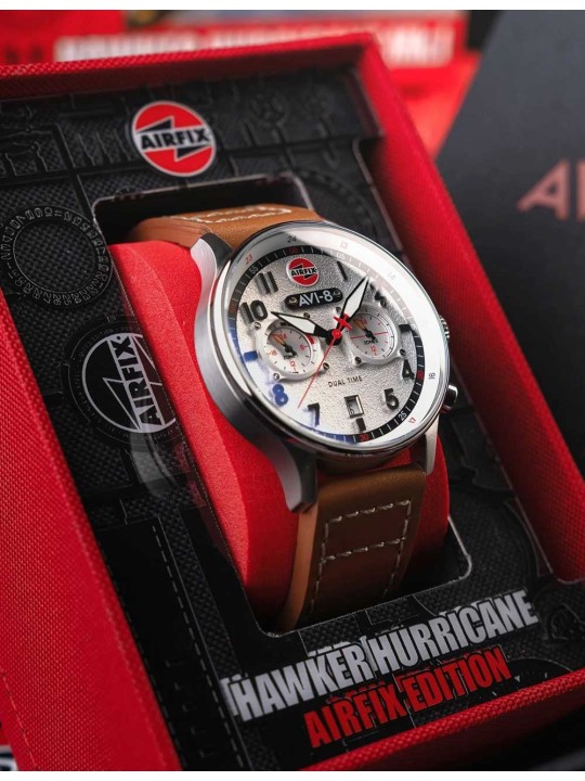 orologio uomo AVI-8 AV-4088-06 Mens Watch Hawker Hurricane Dual-Time Chronograph 43mm 5ATM