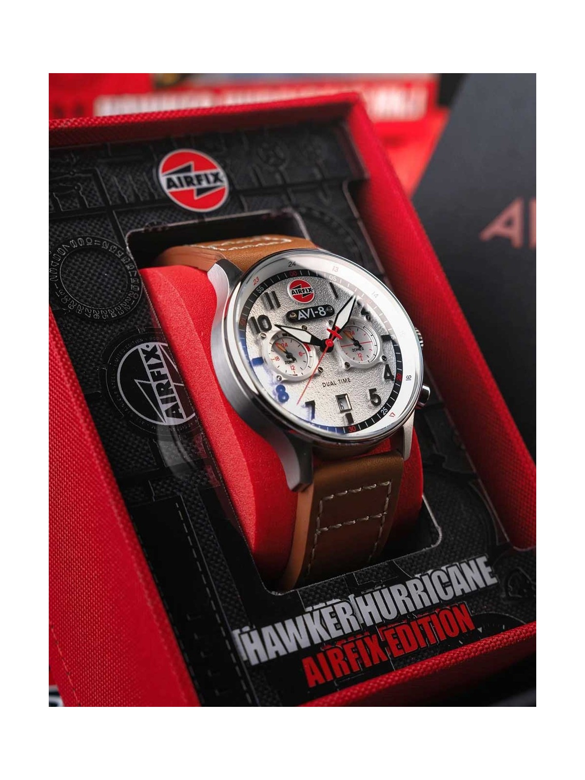 orologio uomo AVI-8 AV-4088-06 Mens Watch Hawker Hurricane Dual-Time Chronograph 43mm 5ATM