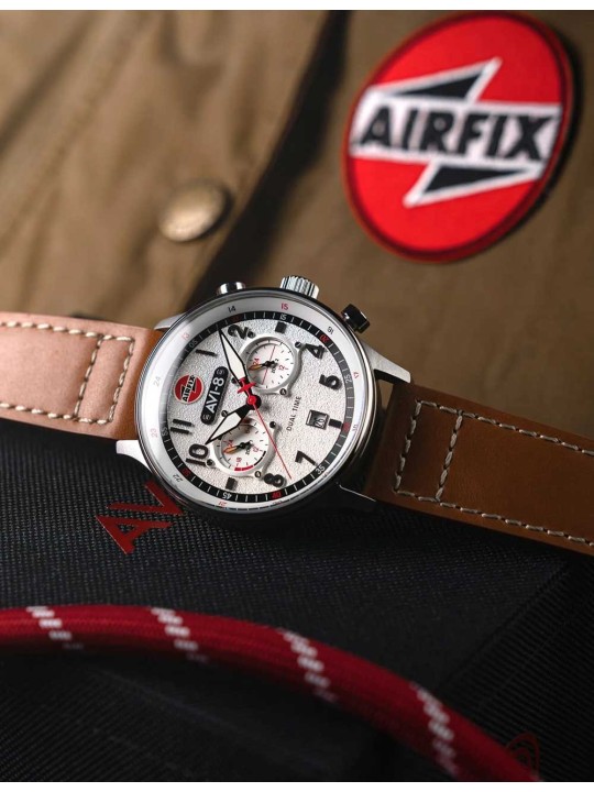 orologio uomo AVI-8 AV-4088-06 Mens Watch Hawker Hurricane Dual-Time Chronograph 43mm 5ATM