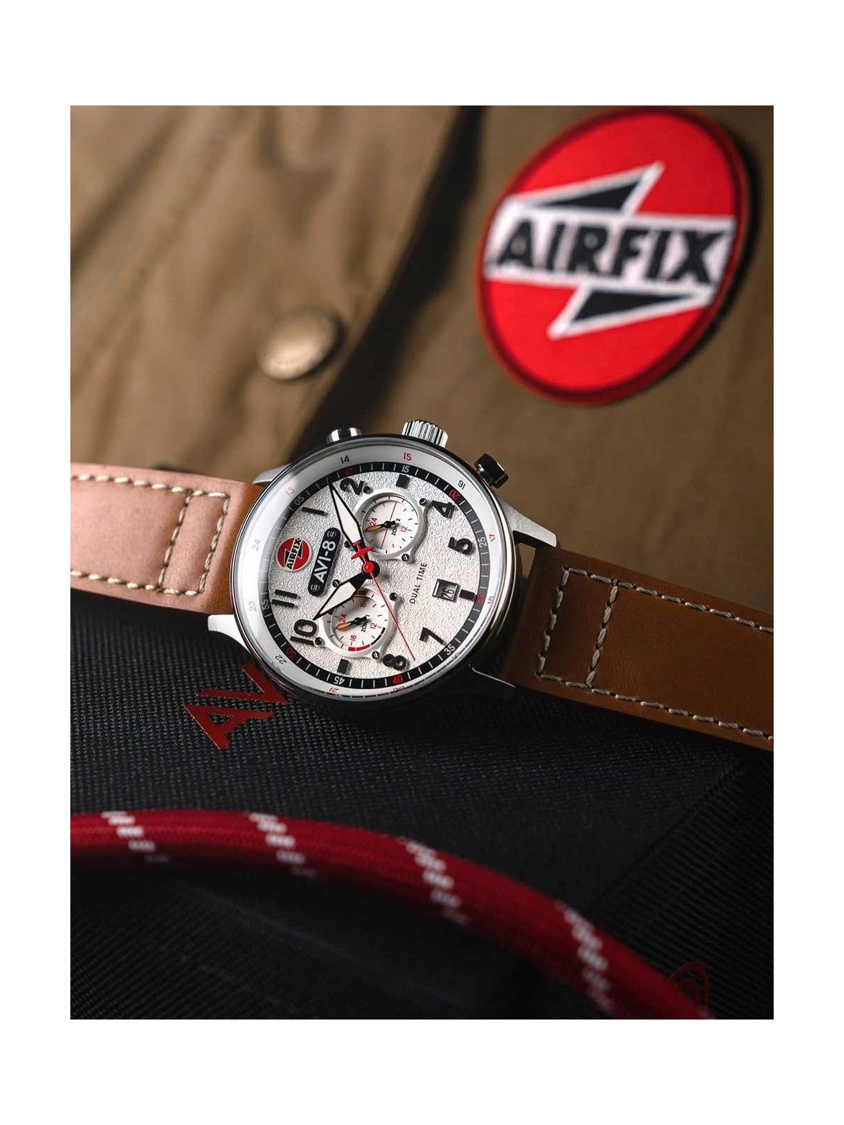 orologio uomo AVI-8 AV-4088-06 Mens Watch Hawker Hurricane Dual-Time Chronograph 43mm 5ATM