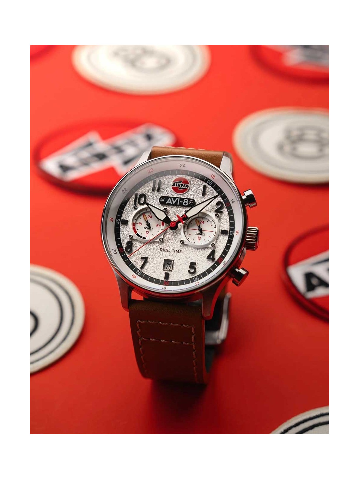 orologio uomo AVI-8 AV-4088-06 Mens Watch Hawker Hurricane Dual-Time Chronograph 43mm 5ATM