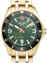 orologio uomo Swiss Alpine Military 7034.1118 Mens Watch Sierra gold green 42mm 10ATM