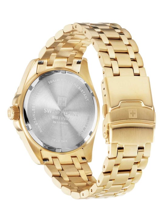 orologio uomo Swiss Alpine Military 7034.1118 Mens Watch Sierra gold green 42mm 10ATM