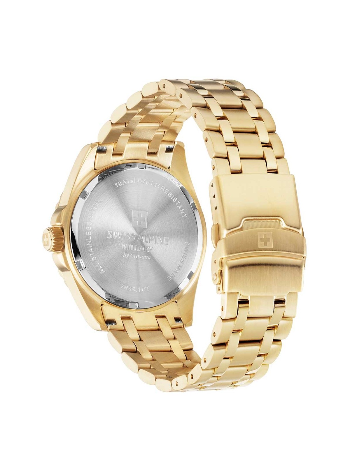 orologio uomo Swiss Alpine Military 7034.1118 Mens Watch Sierra gold green 42mm 10ATM