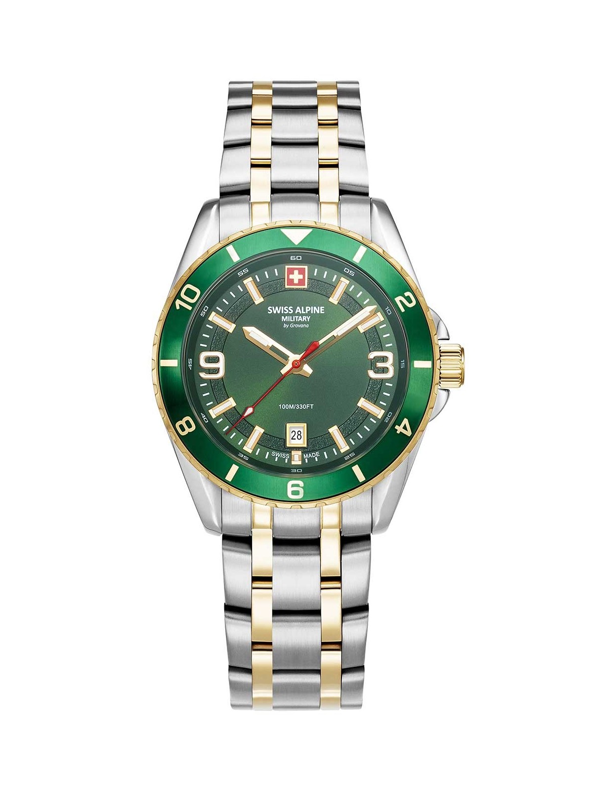 orologio uomo Swiss Alpine Military 7034.1144 Mens Watch Sierra two tone green 42mm 10ATM
