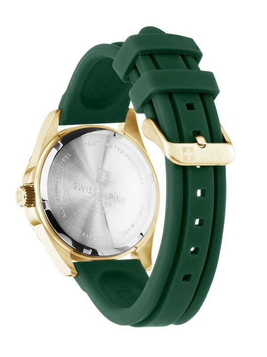 orologio uomo Swiss Alpine Military 7034.1814 Mens Watch Sierra gold green 42mm 10ATM