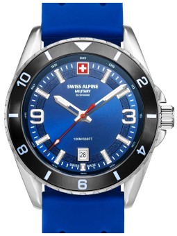 orologio uomo Swiss Alpine Military 7034.1836 Mens Watch Sierra silver blue 42mm 10ATM