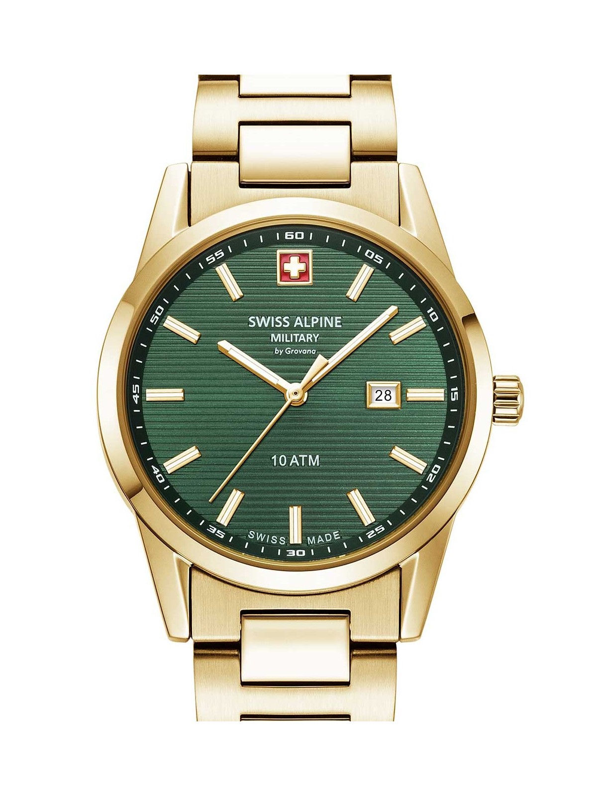 orologio donna Swiss Alpine Military 7767.1114 Ladies Watch Argos gold green 34mm 10ATM