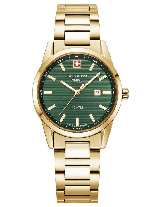 orologio donna Swiss Alpine Military 7767.1114 Ladies Watch Argos gold green 34mm 10ATM