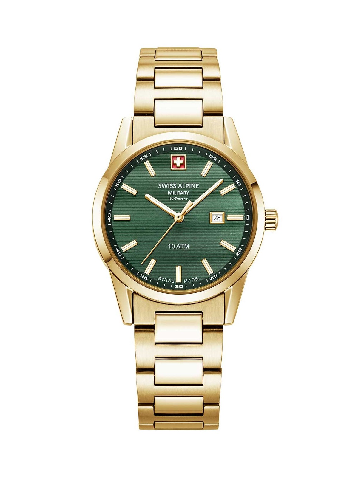 orologio donna Swiss Alpine Military 7767.1114 Ladies Watch Argos gold green 34mm 10ATM