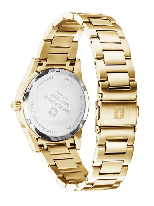 orologio donna Swiss Alpine Military 7767.1114 Ladies Watch Argos gold green 34mm 10ATM